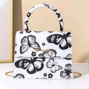 Mini butterfly print satchel bag